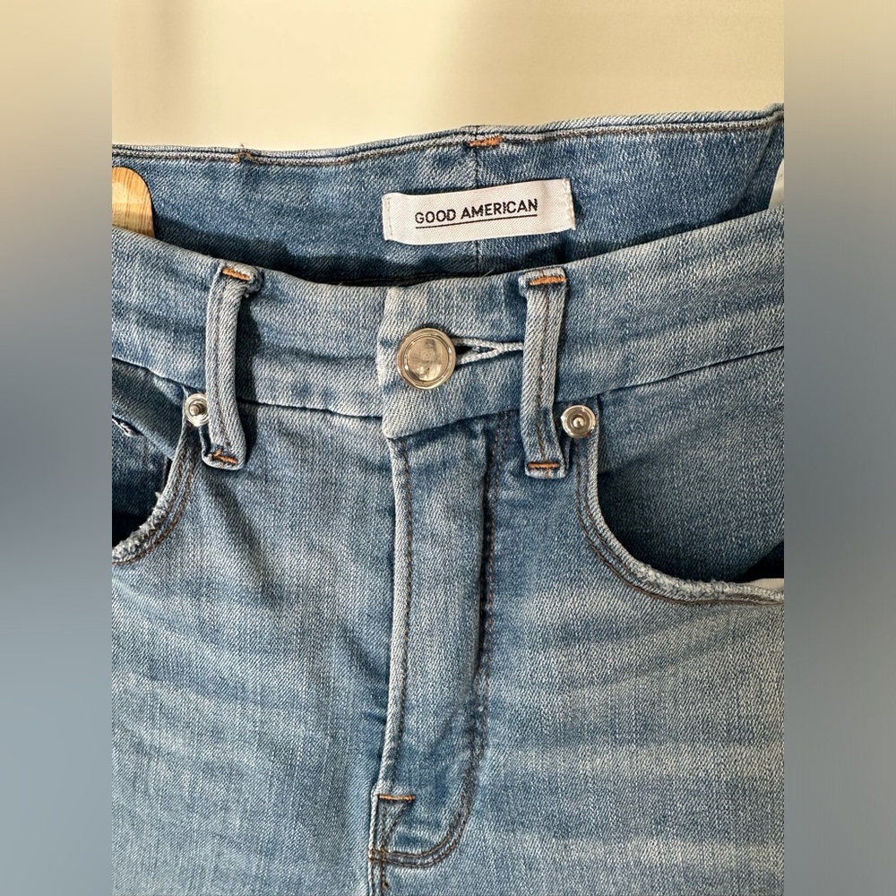 Good American Good Legs Distressed Denim Jeans - Light Wash - Size 4/27